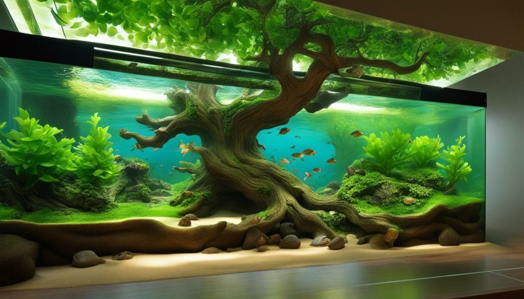 oak aquarium decor