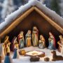 Experience the Magic: Snowy Nativity Scene Paper Set
