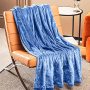 Electric Heated Blanket by ALLJOY with Auto-Off, 6 Heat Levels & 8 Timer Settings, 50” x 60” Machine Washable Super Cozy Flannel, Blue Throw Blanket – Perfect Gift for Women