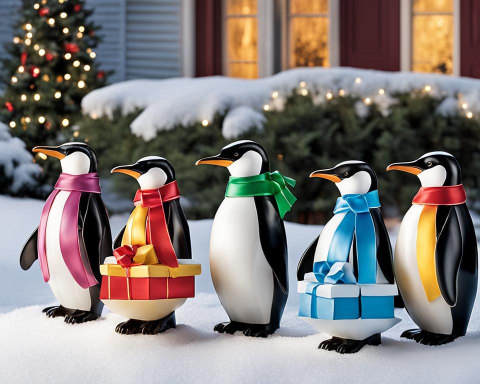 Illuminated penguin lawn ornaments