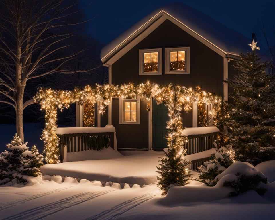 Outdoor Christmas Garland with Lights