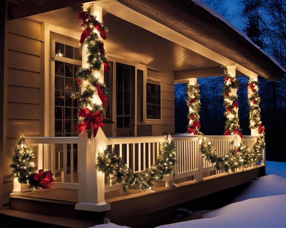 christmas garland with lights outdoor