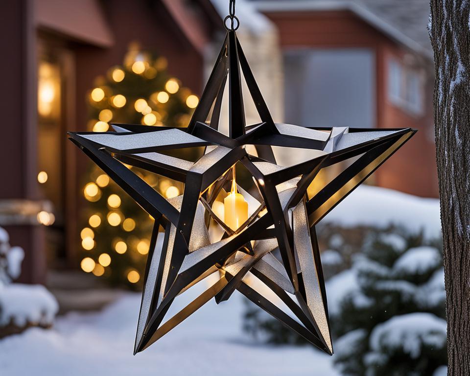 lit outdoor christmas star