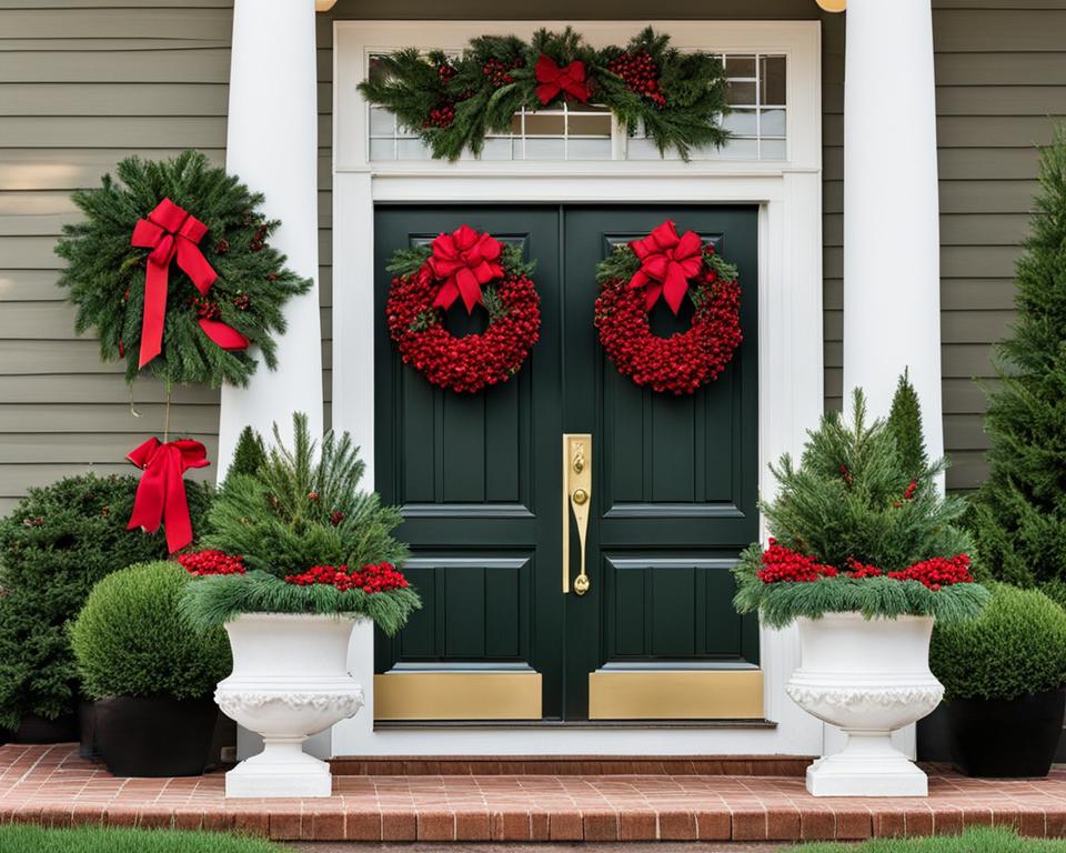 outdoor Christmas planters