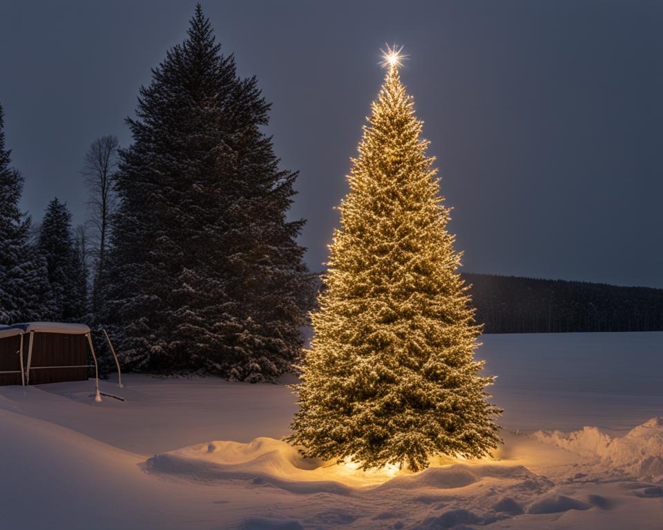 outdoor Christmas tree lights