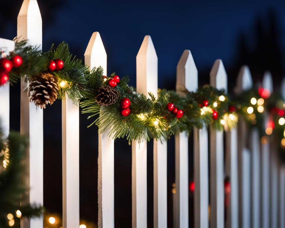 outdoor christmas garland with lights