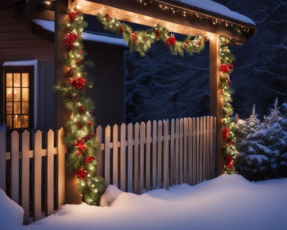 outdoor christmas garland with lights