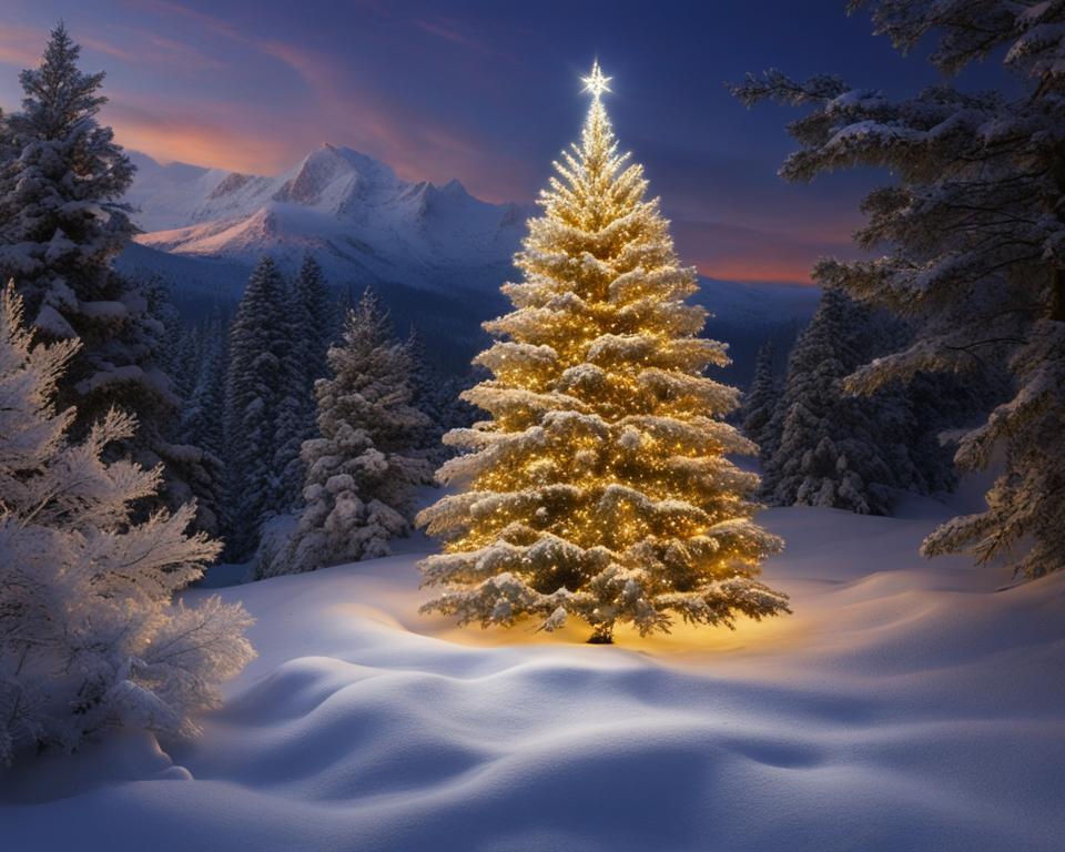 outdoor lighted christmas tree
