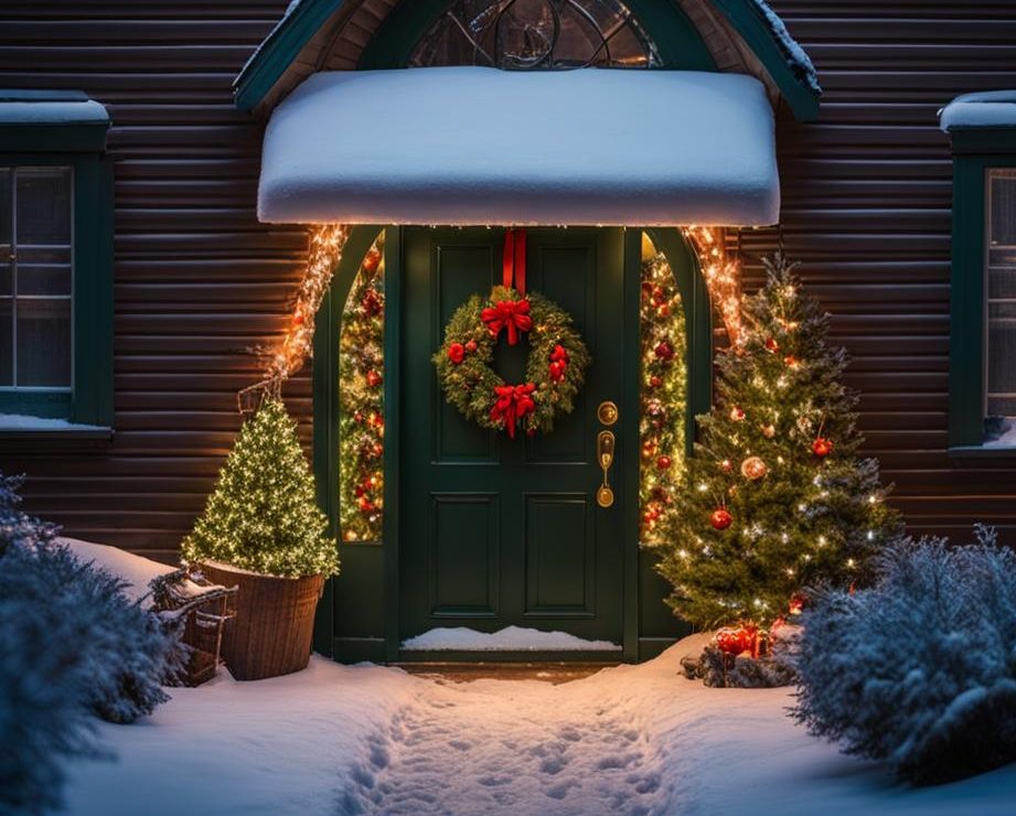 outdoor lighted christmas wreath