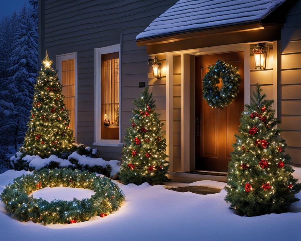 outdoor lighted christmas wreaths