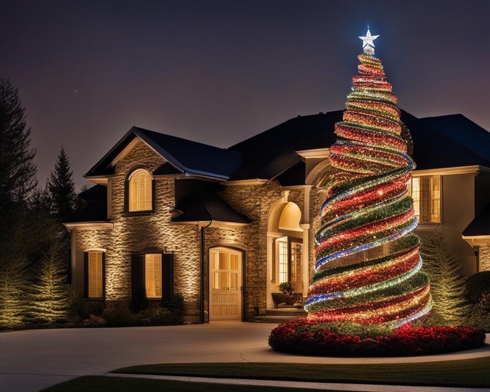 outdoor spiral christmas tree