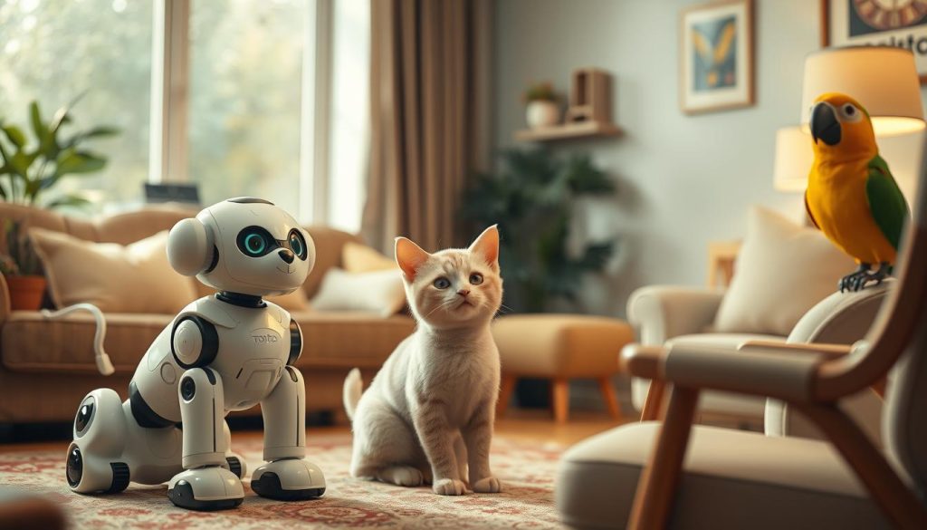 Interactive robot pets for seniors