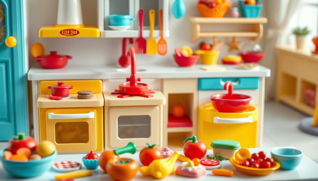 Toy kitchens and food sets