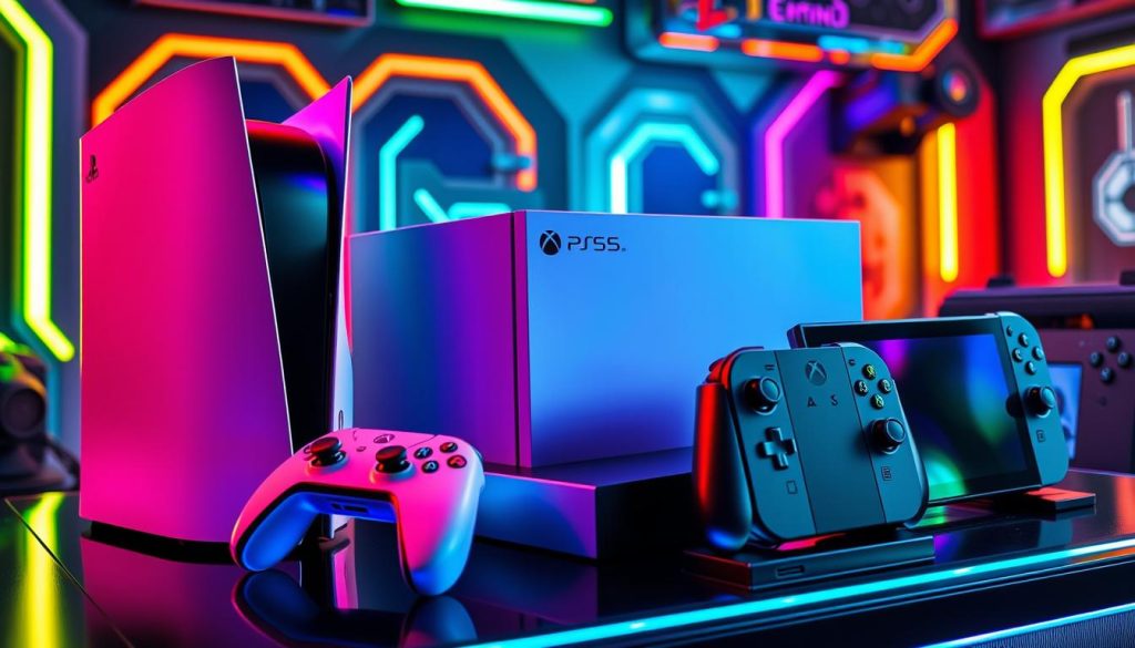 Popular gaming consoles including PlayStation 5, Xbox Series X, and Nintendo Switch