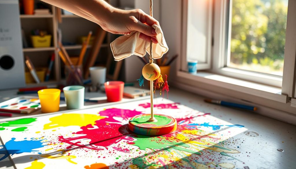 cleaning Crayola Paint Pendulum