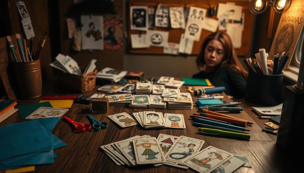 DIY card game creation process